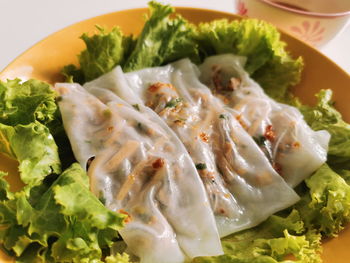 High angle view of meal served in plate