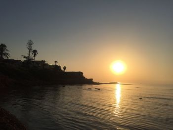 View of sea at sunset