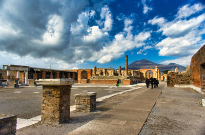 Pompeii ancient archaeological excavations without tourists because of the crown virus covid-19