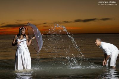 Waves splashing in water