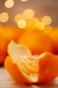 Close-up of orange on table