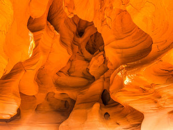 Low angle view of rock formation in cave