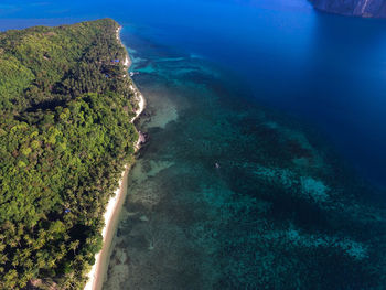 High angle view of beach against sky