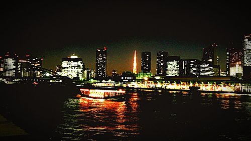 Illuminated city at night