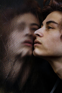 Close-up portrait of young woman