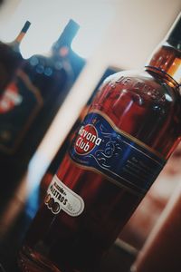 Close-up of beer bottle