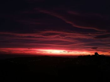 Scenic view of dramatic sky at sunset