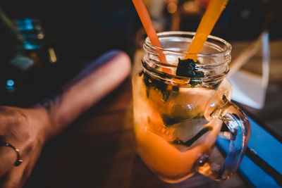 Close-up of drink on table