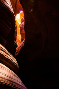 Low angle view of rock formation