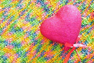 Full frame shot of multi colored heart shape