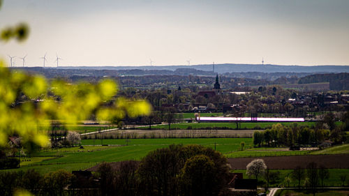 Scenic view of landscape against clear sky