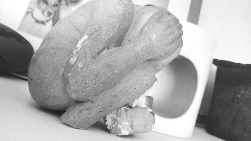 Close-up of stones on table