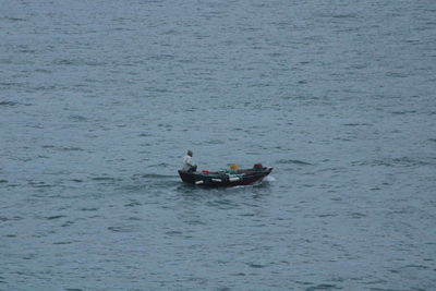 Man sailing on sea