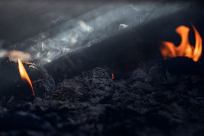 View of bonfire