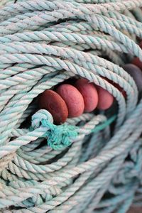 High angle view of rope