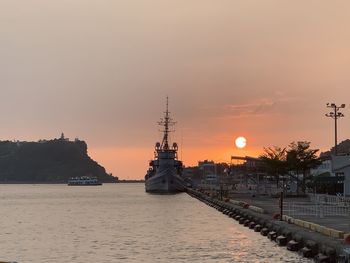 View of buildings against sky during sunset