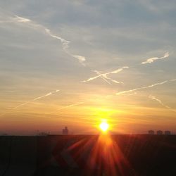 Scenic view of silhouette landscape against sky during sunset