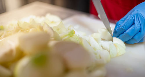 Midsection of person preparing food