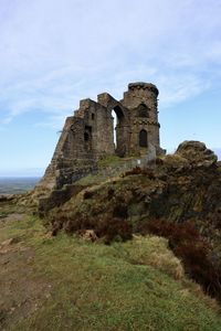 Low angle view of old ruin building