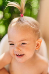 Close-up portrait of cute boy