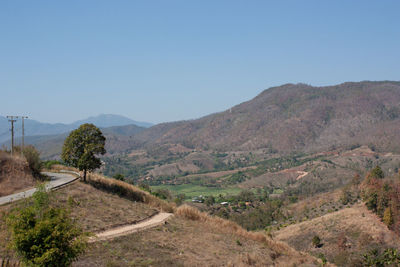 Scenic view of landscape against clear sky