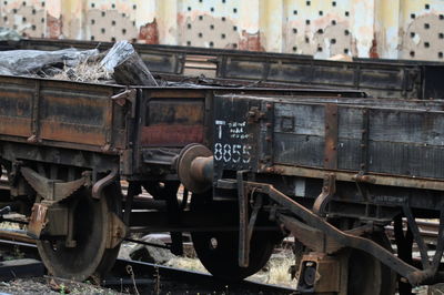 Close up of railway cars