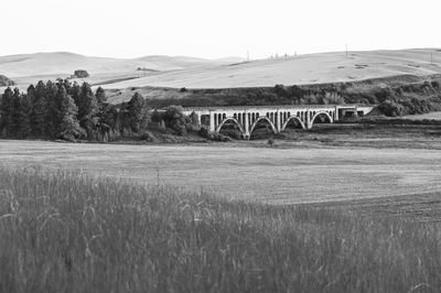 Scenic view of landscape against clear sky