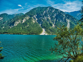 Scenic view of lake against mountains