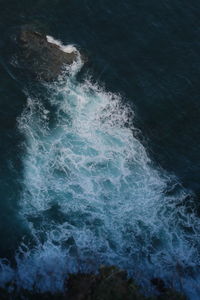 High angle view of sea waves