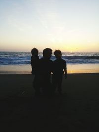 Scenic view of sea at sunset