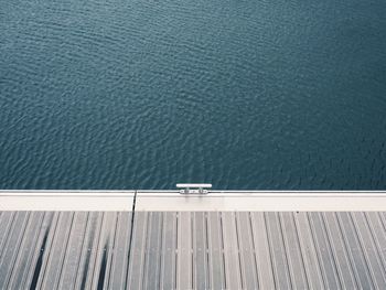 High angle view of built structure in sea