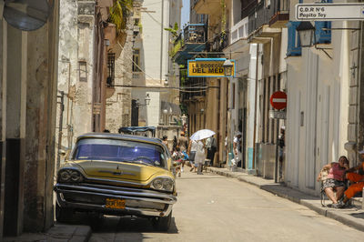 Cars on street in city