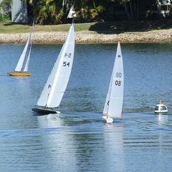 Boats sailing in sea