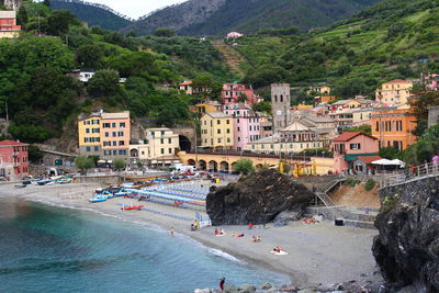 View of people walking in front of building