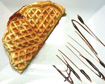 Close-up of dessert in plate on table