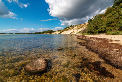 Scenic view of beach against sky