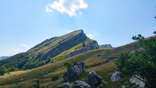 Scenic view of mountains against sky