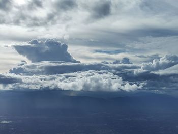 Aerial view of clouds over sea