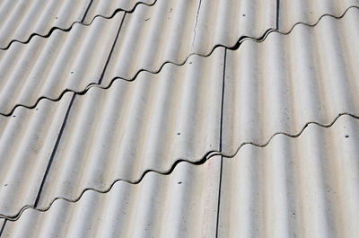 Full frame shot of patterned roof against wall