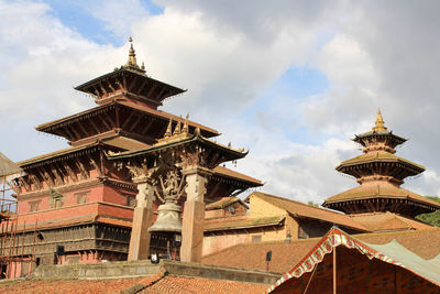 Low angle view of traditional building against sky