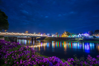 Illuminated city at night