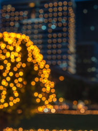 Defocused image of illuminated lights