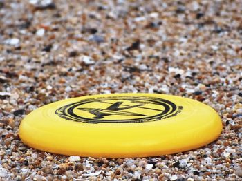 Close-up of yellow clock