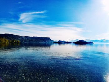 Scenic view of blue sea against sky