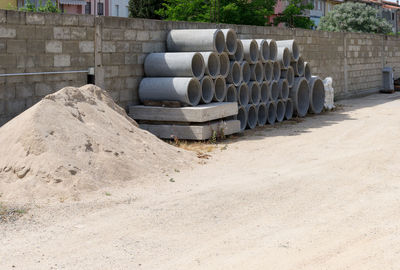 Stack of stones at construction site