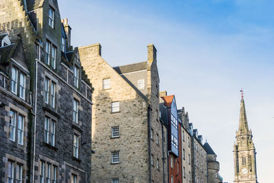 Low angle view of buildings at royal mile