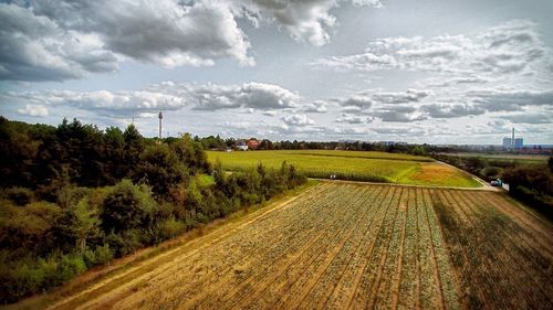 Scenic view of field against sky