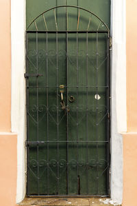 View of closed window of building