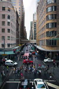 Traffic on road in city