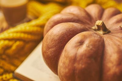 Close-up of onions on table